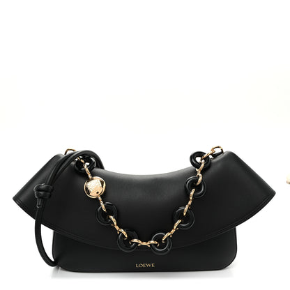 Loewe Smooth Calfskin Donut Chain Medium Ola Shoulder Bag Black 1 of 9