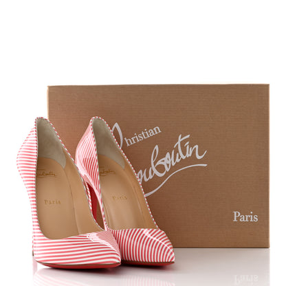 Christian Louboutin Patent Pigalle Follies Stripes 100 Pumps 39 Smoothie White 13 of 13