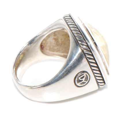 David Yurman Sterling Silver 18K Yellow Gold Dome Albion Statement Ring 57 8 3 of 5