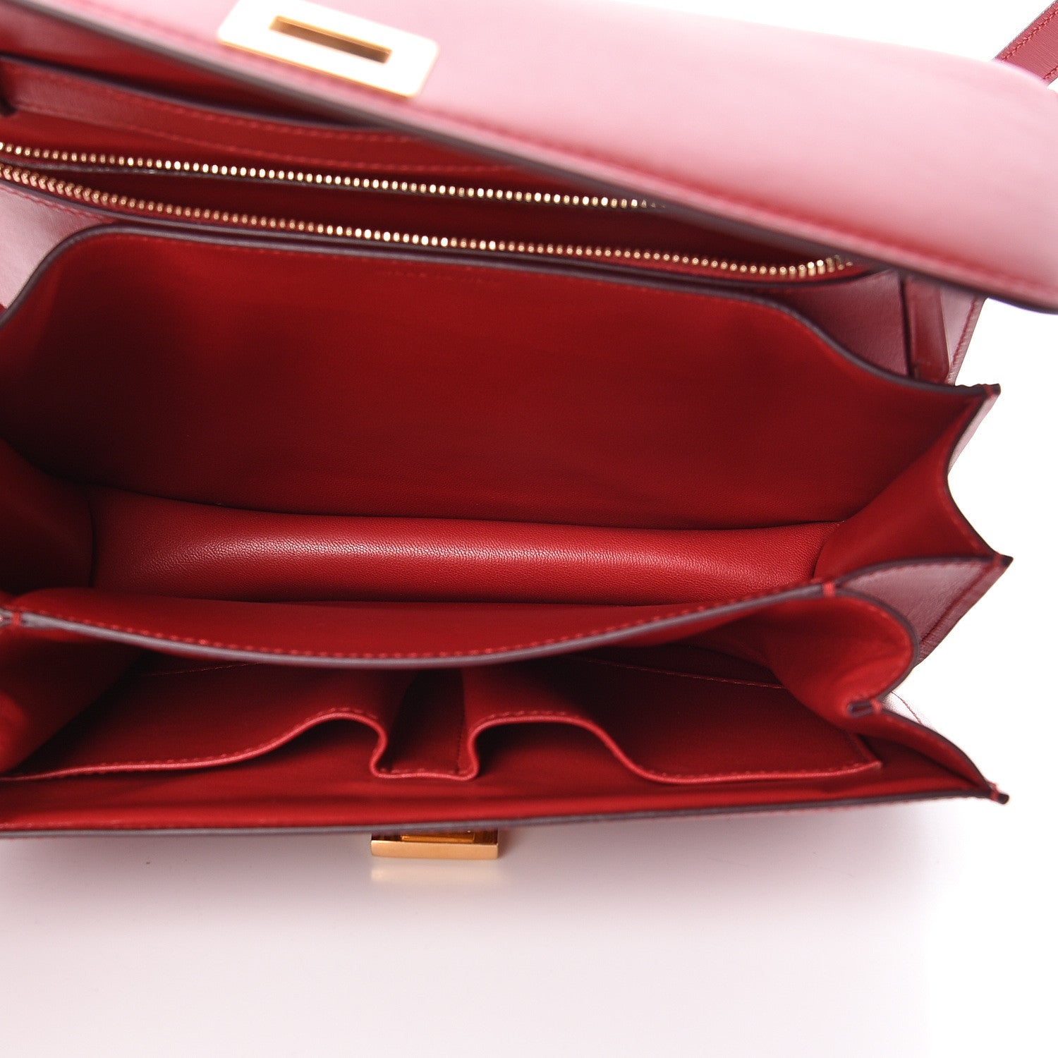 Celine Box Calfskin Medium Classic Box Flap Bag Red 5 of 10
