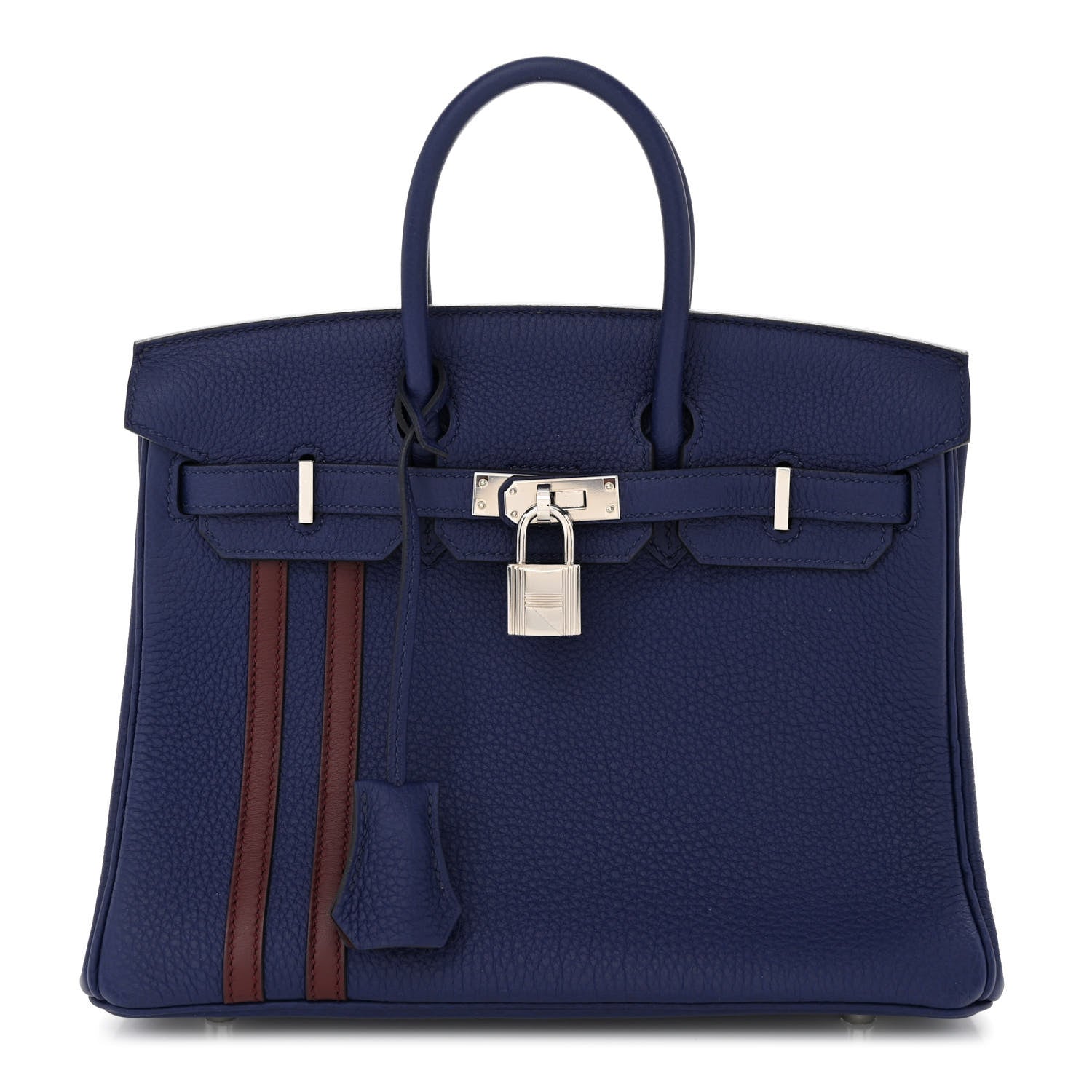 Hermes Togo Swift Officier Birkin 25 Bleu Encre Bordeaux 1 of 10