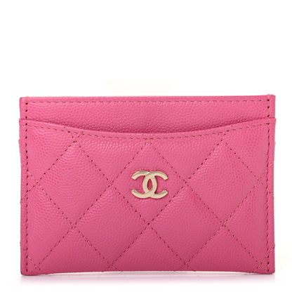 Chanel Caviar Quilted Card Holder Pink 1 of 8
