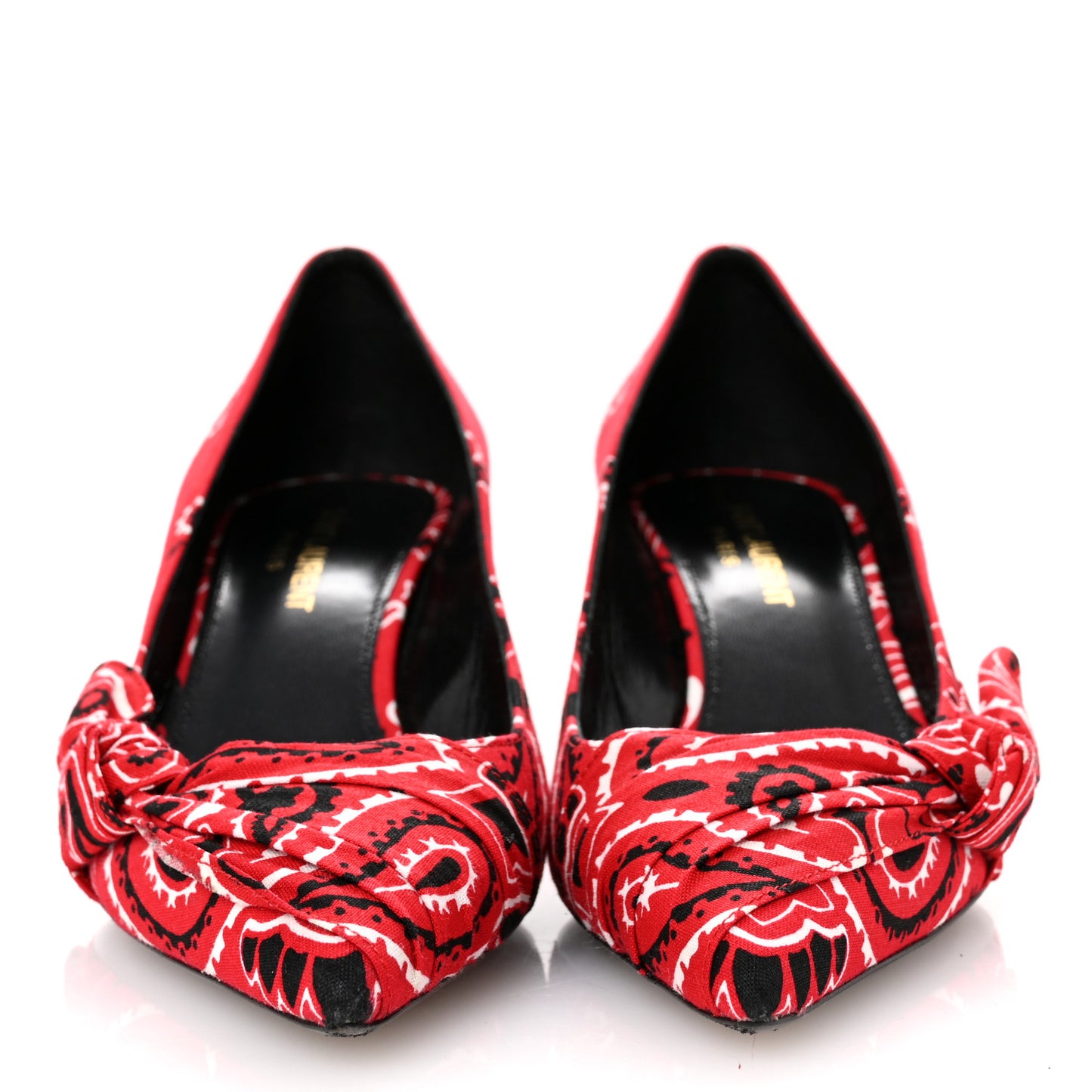 Bandana Charlotte Kitten Heel Pumps 37 Red