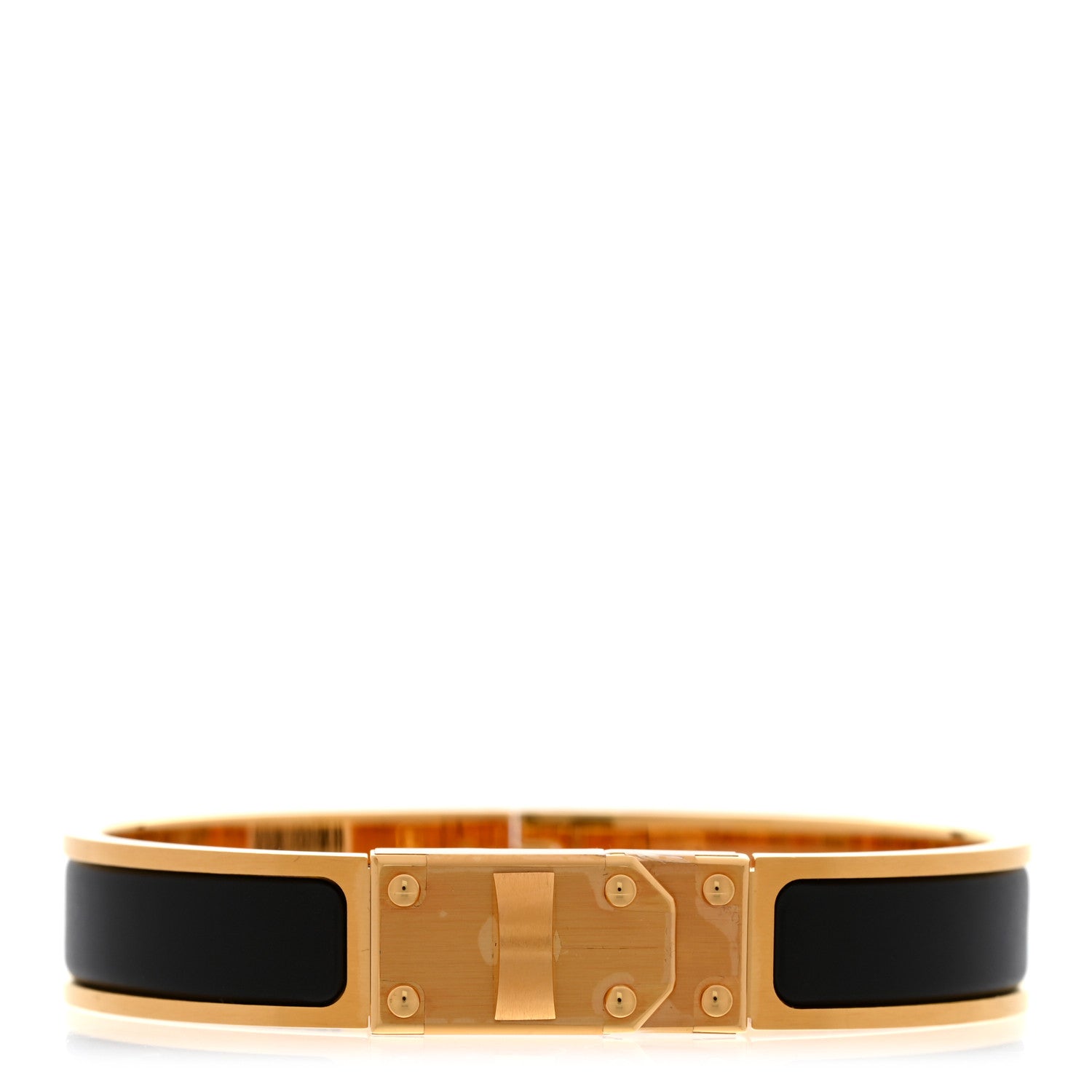 Hermes Enamel Clic Kelly Men Bracelet T5 Matte Black 1 of 5