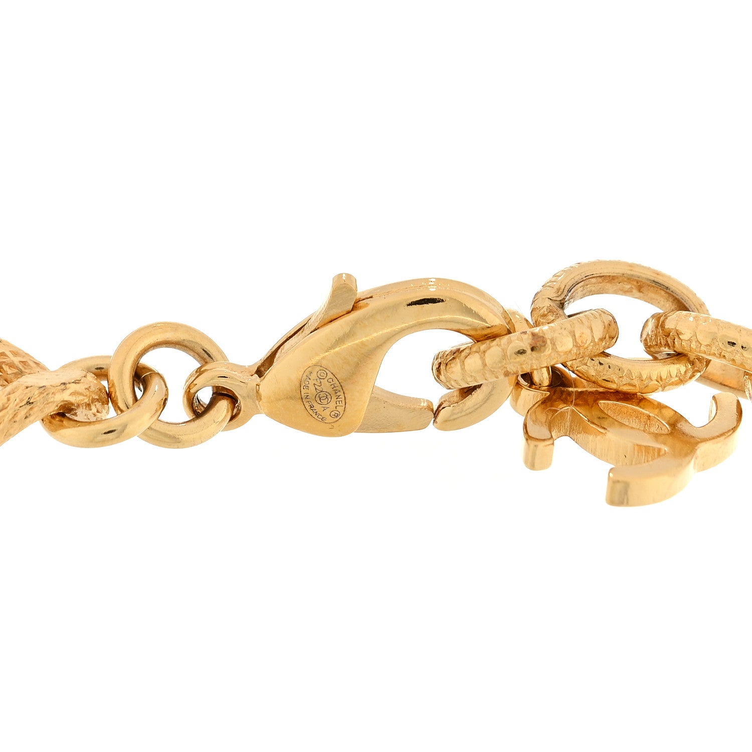 Chanel Crystal CC Chain Link Bracelet Gold 3 of 3