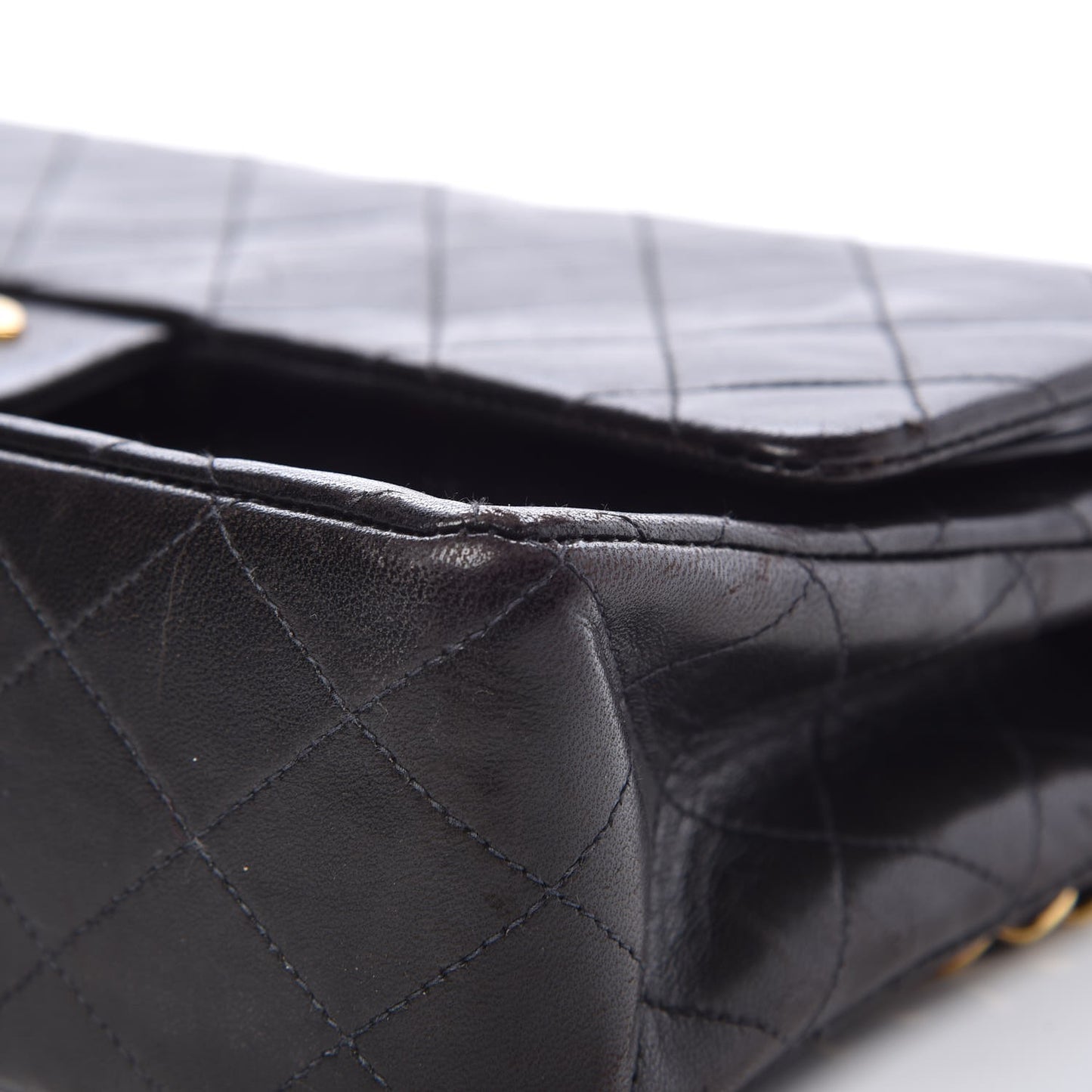 Lambskin Quilted Medium Double Flap Black
