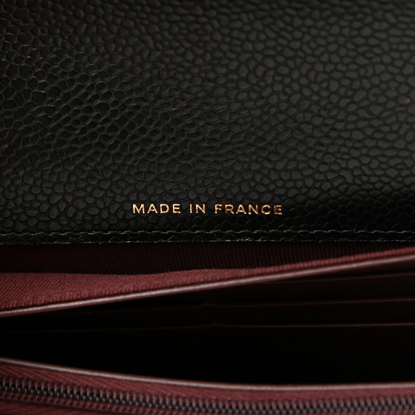 Caviar Quilted Large Gusset Flap Wallet Black