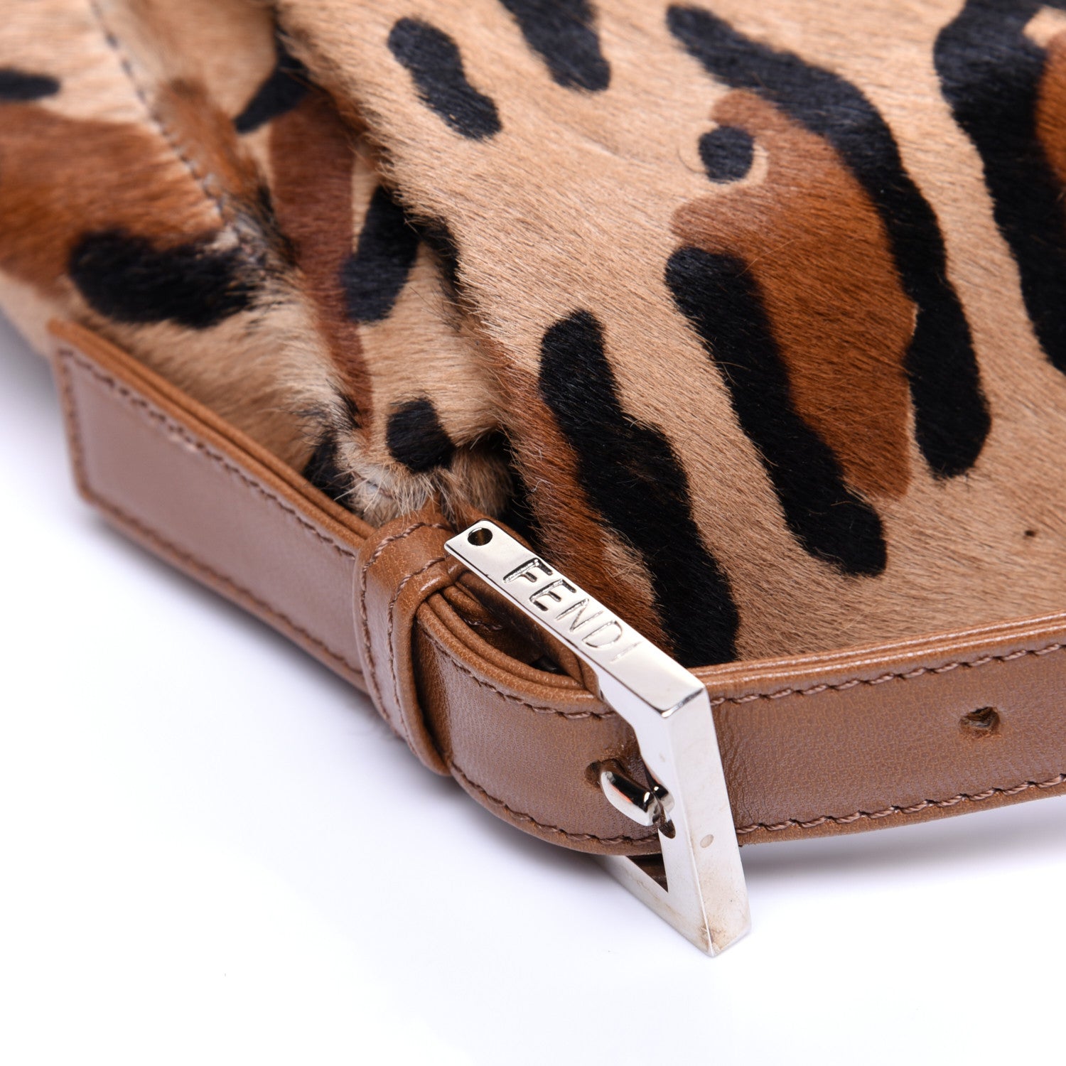 Fendi Calf Hair Leopard Print Mama Baguette Brown 15 of 15