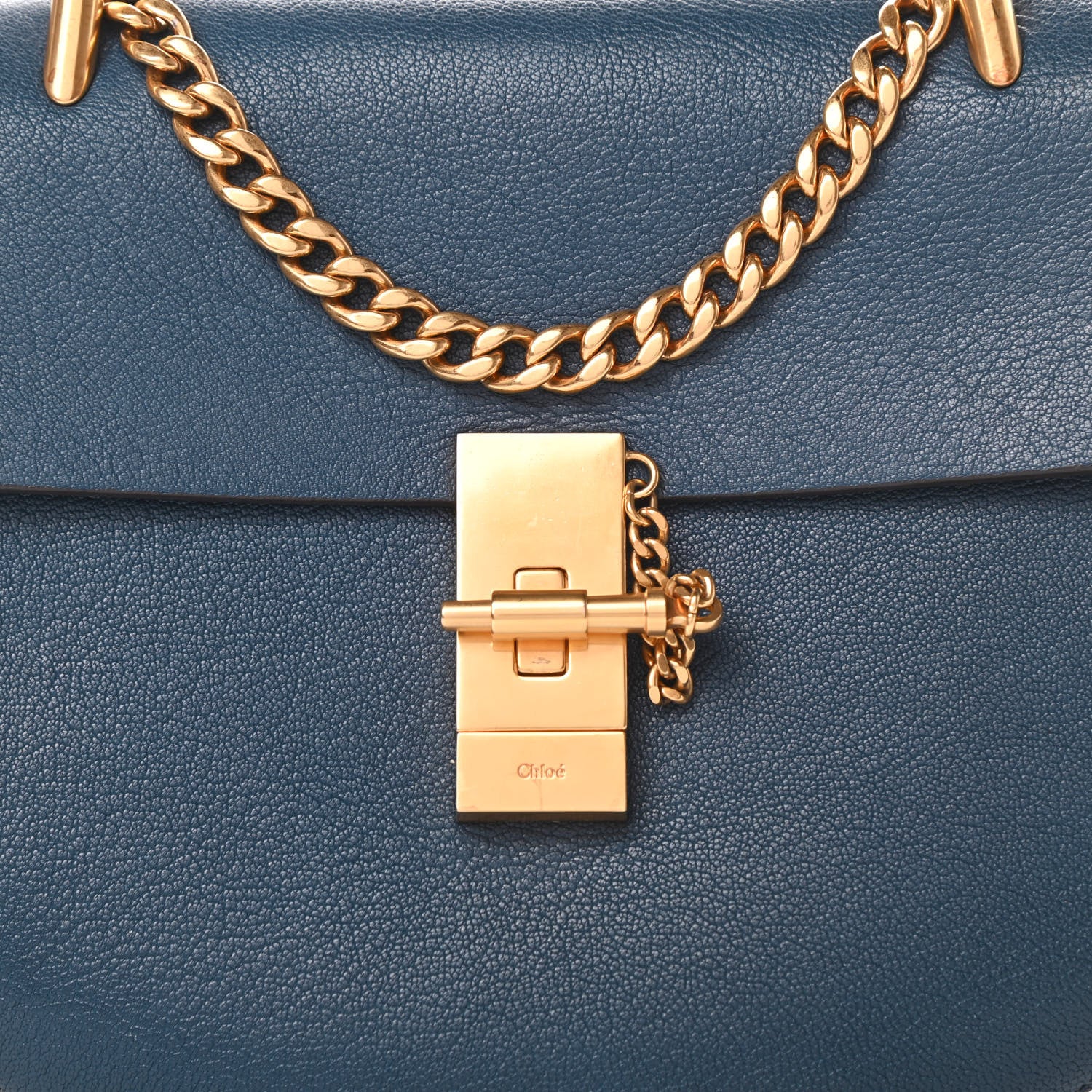 Chloe Goatskin Drew Shoulder Bag Denim Blue 9 of 13