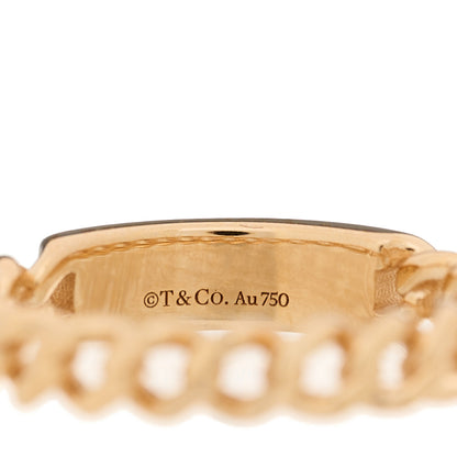 Tiffany 18K Rose Gold Diamond Micro Link Ring 54 7 4 of 5