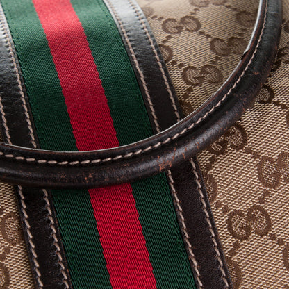 Gucci Monogram Vintage Web Large Tassel Tote Brown 8 of 9