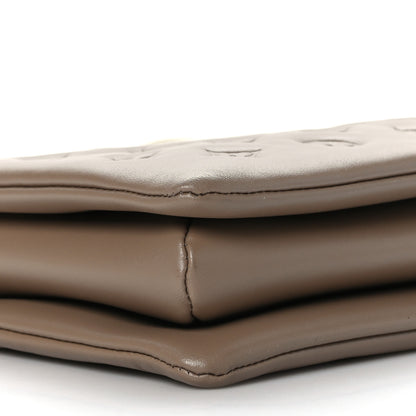 Louis Vuitton Lambskin Embossed Monogram Coussin PM Taupe 7 of 8