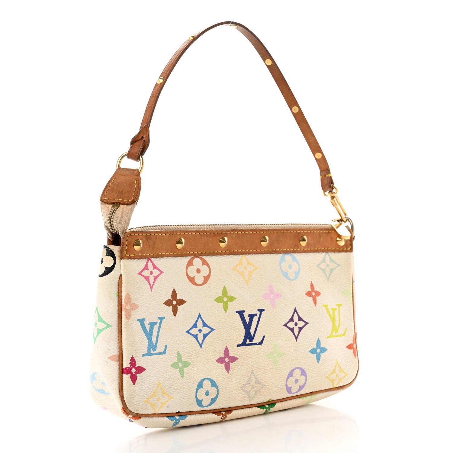 Louis Vuitton Monogram Multicolor Pochette Accessories White 3 of 10