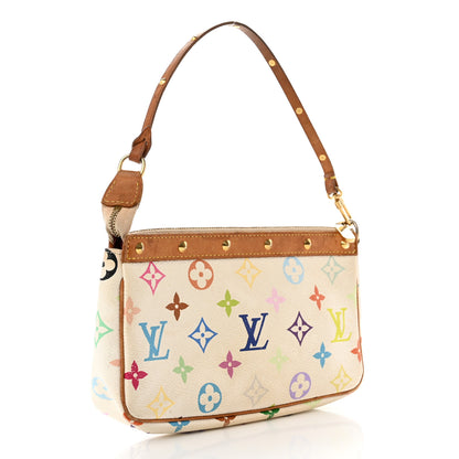 Louis Vuitton Monogram Multicolor Pochette Accessories White 3 of 10