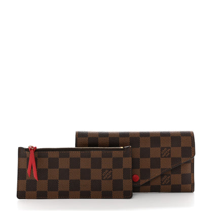 Louis Vuitton LOUIS VUITTON Damier Ebene Josephine Wallet Red 3 of 9