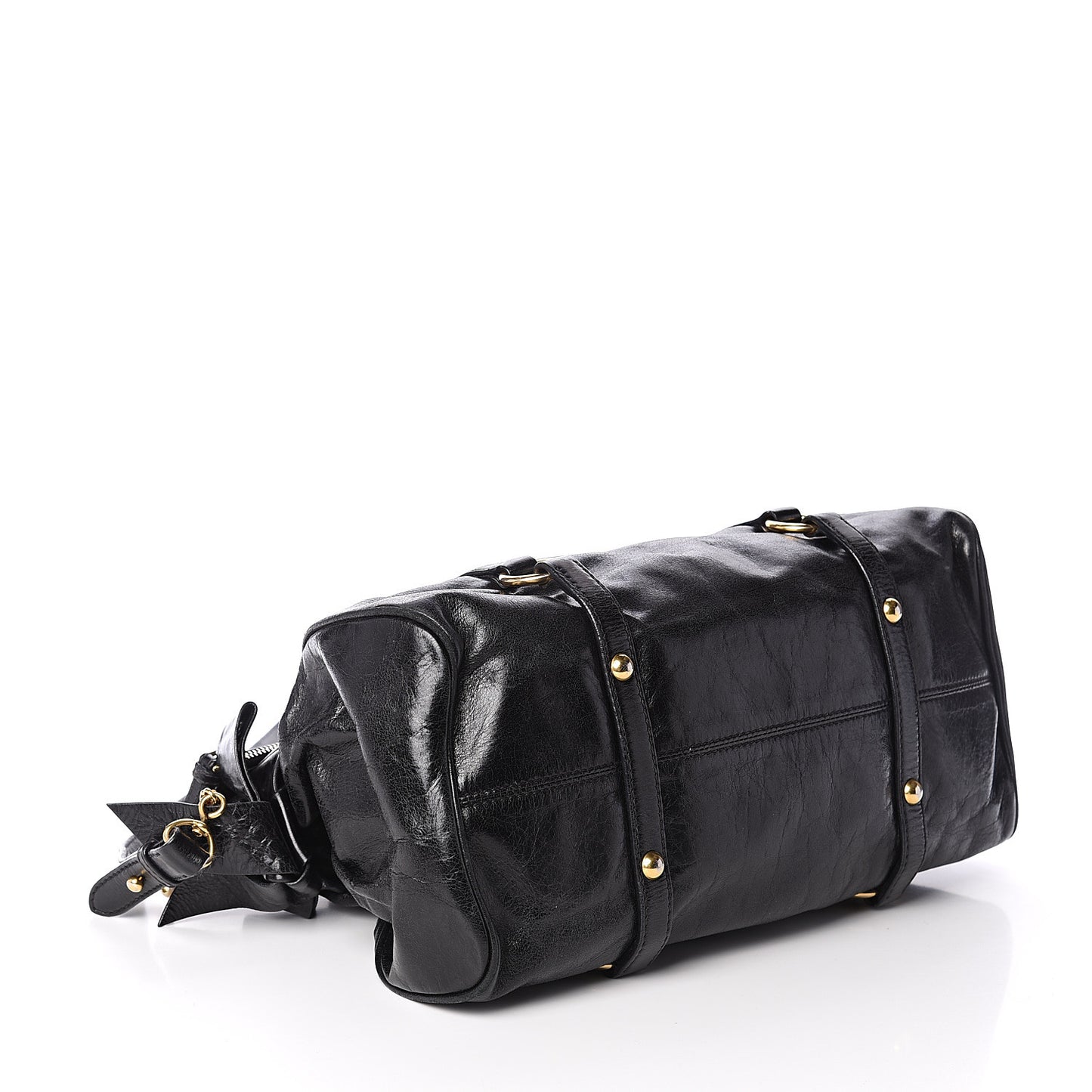 Vitello Lux Bow Tote Black