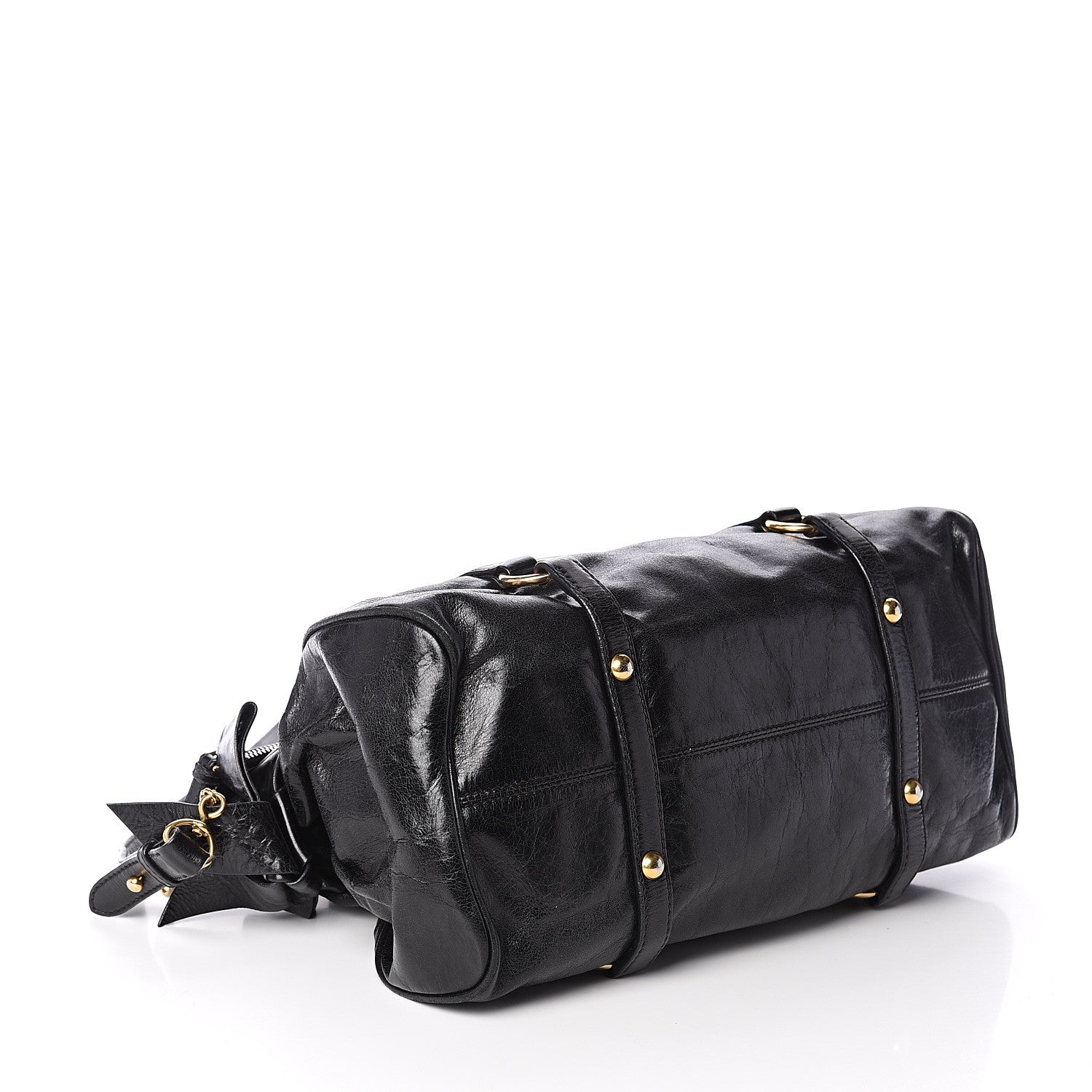 Miu Miu Vitello Lux Bow Tote Black 3 of 8