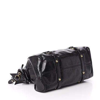Miu Miu Vitello Lux Bow Tote Black 3 of 8