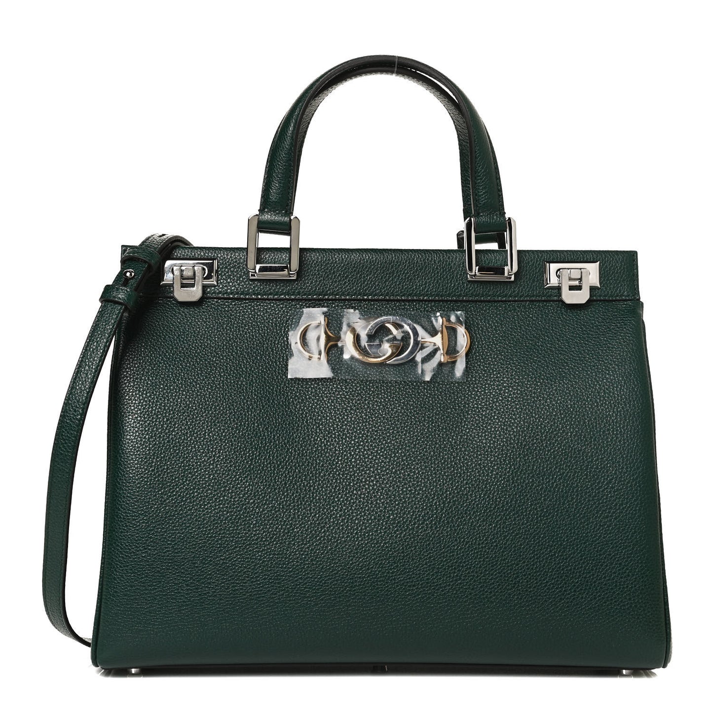 Grainy Calfskin Medium Zumi Top Handle Bag Vintage Green