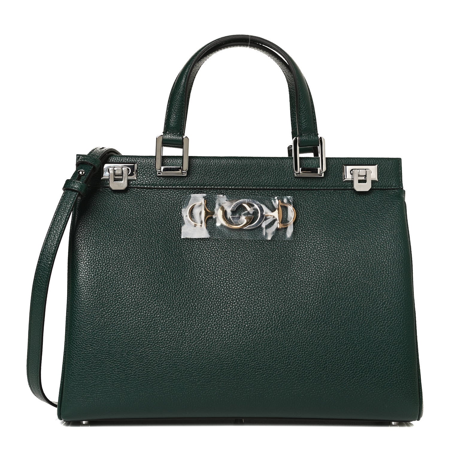 Gucci Grainy Calfskin Medium Zumi Top Handle Bag Vintage Green 1 of 12