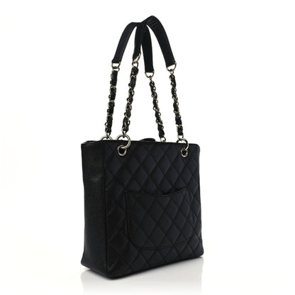 Chanel Caviar Quilted Petit Shopping Tote PST Black 4 of 10