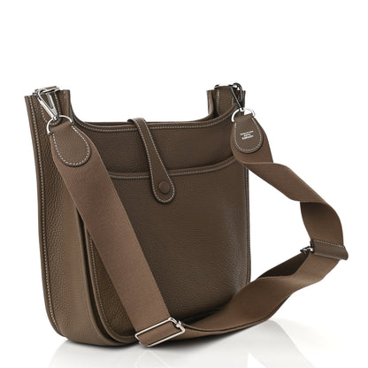 Hermes Taurillon Clemence Evelyne III PM Etoupe 3 of 11