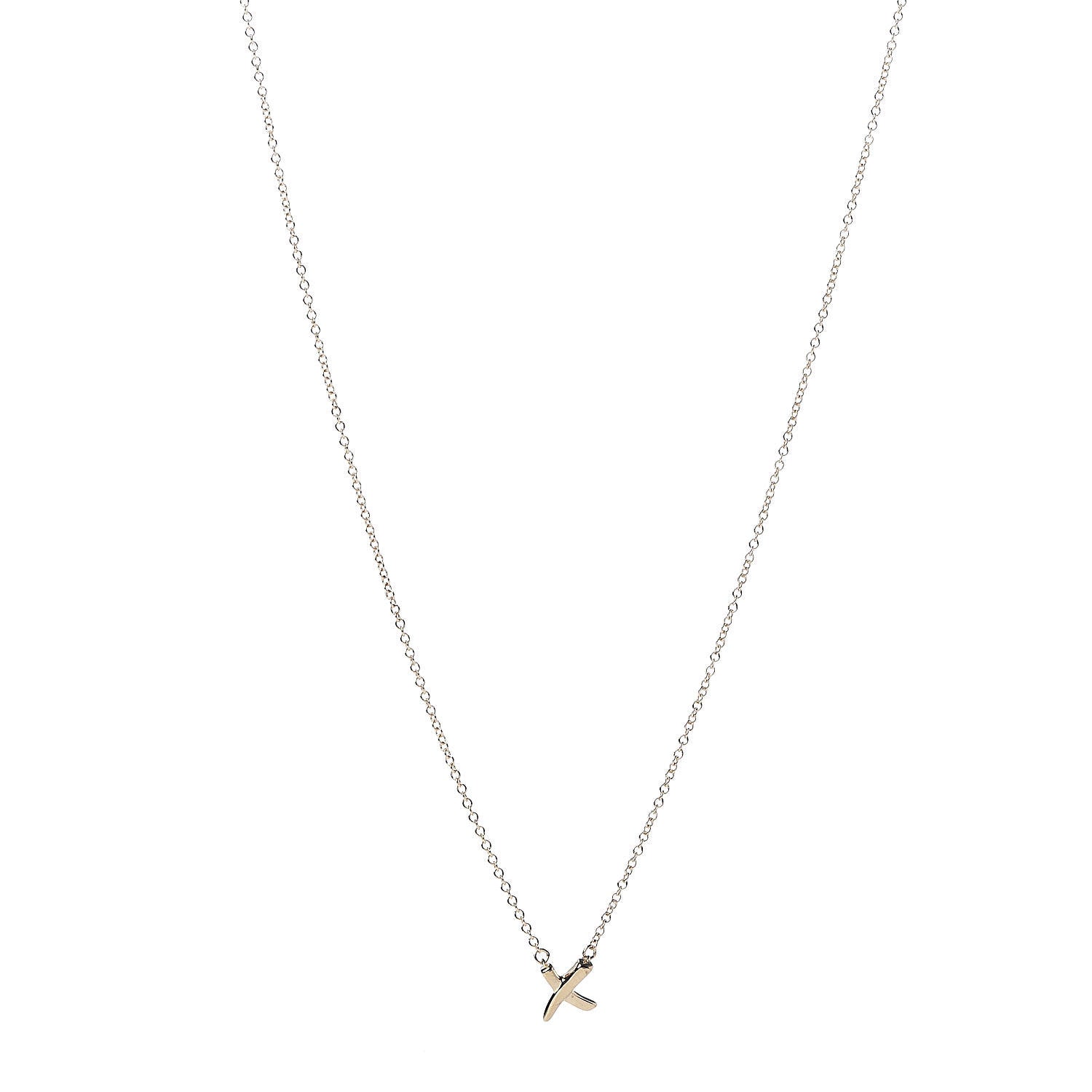 Tiffany 18K Yellow Gold Mini Paloma Picasso Graffiti X Pendant Necklace 1 of 5