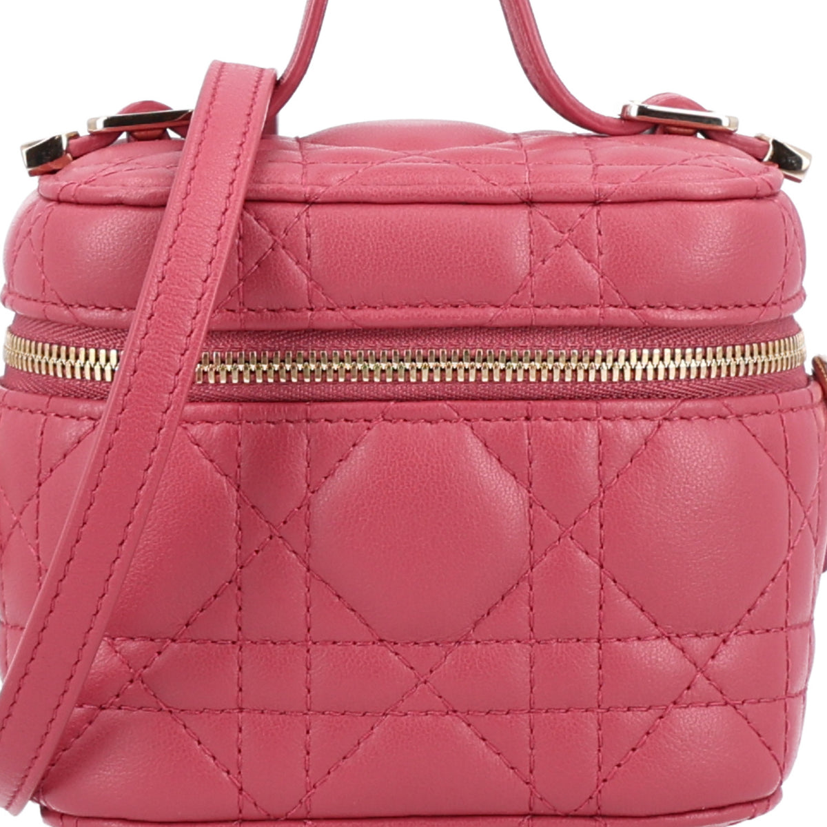 Christian Dior Lambskin Cannage Micro Vanity Case Strawberry Pink 8 of 10