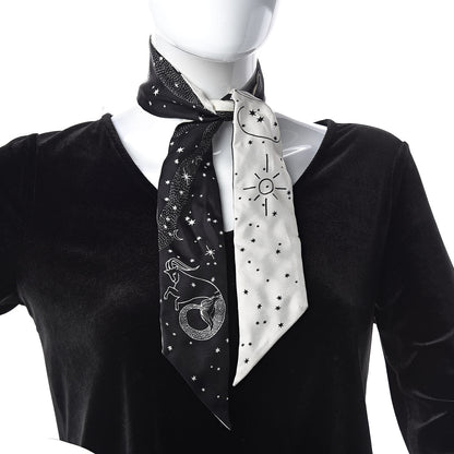 Christian Dior Silk Zodiac Capricorn Mitzah Scarf Black 2 of 4