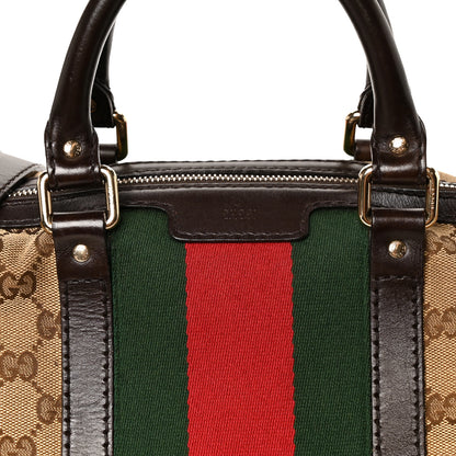 Gucci Monogram Vintage Web Medium Boston Black 9 of 12