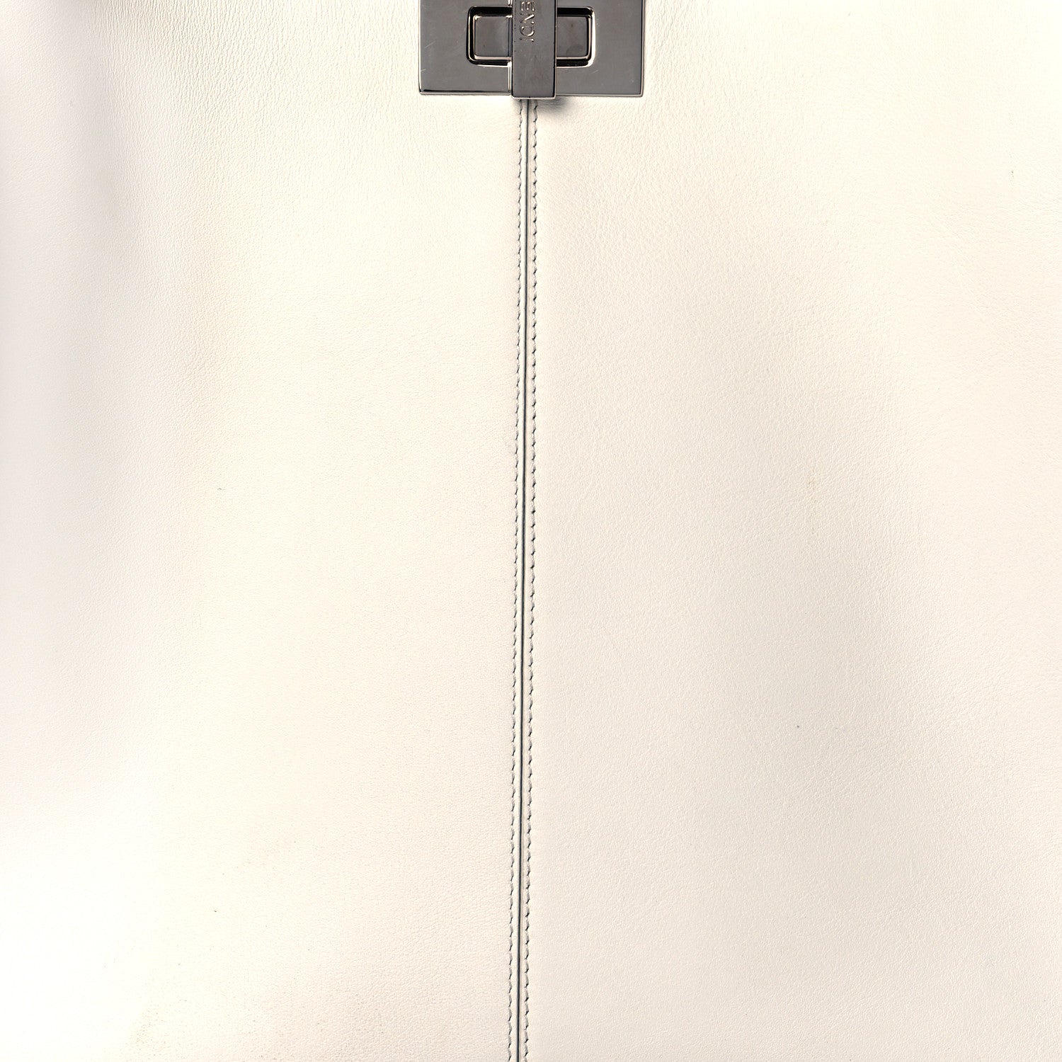 Fendi Vitello Seta Glazed Fabric FF 1974 Medium Peekaboo X-Lite White Ice Mogano Panna 6 of 18