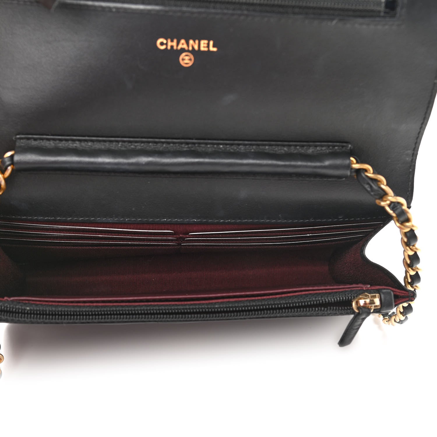 Chanel Aged Calfskin Quilted Lucky Charms 2.55 Reissue Wallet On Chain WOC Black 5 of 16