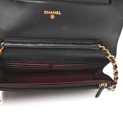 Chanel Aged Calfskin Quilted Lucky Charms 2.55 Reissue Wallet On Chain WOC Black 5 of 16