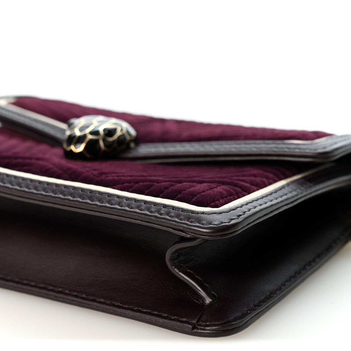 Bulgari Velvet Quilted Serpenti Forever Shoulder Bag Plum 9 of 9