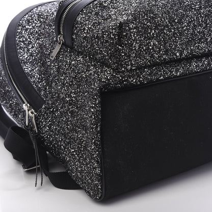 Saint Laurent Glitter Canvas City Backpack Gunmetal 5 of 8
