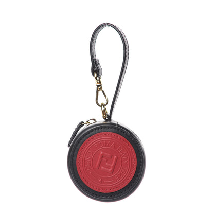 Fendi Vitello Century Nylon Bi-Color Stamp Patch Help Bag Charm Black Fragola 1 of 8
