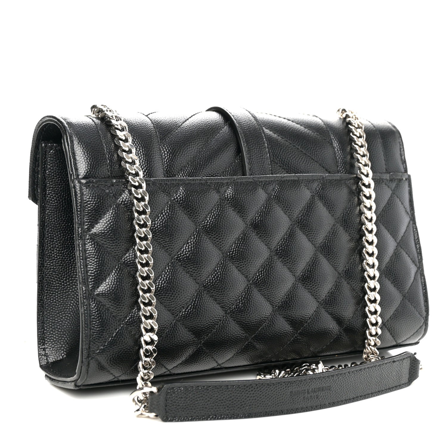 Saint Laurent Grain De Poudre Textured Mixed Matelasse Triquilt Small Monogram Satchel Black 3 of 9