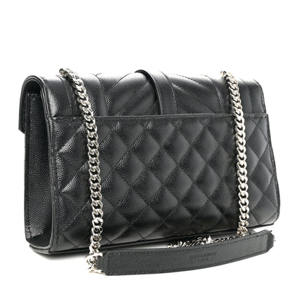 Saint Laurent Grain De Poudre Textured Mixed Matelasse Triquilt Small Monogram Satchel Black 3 of 9