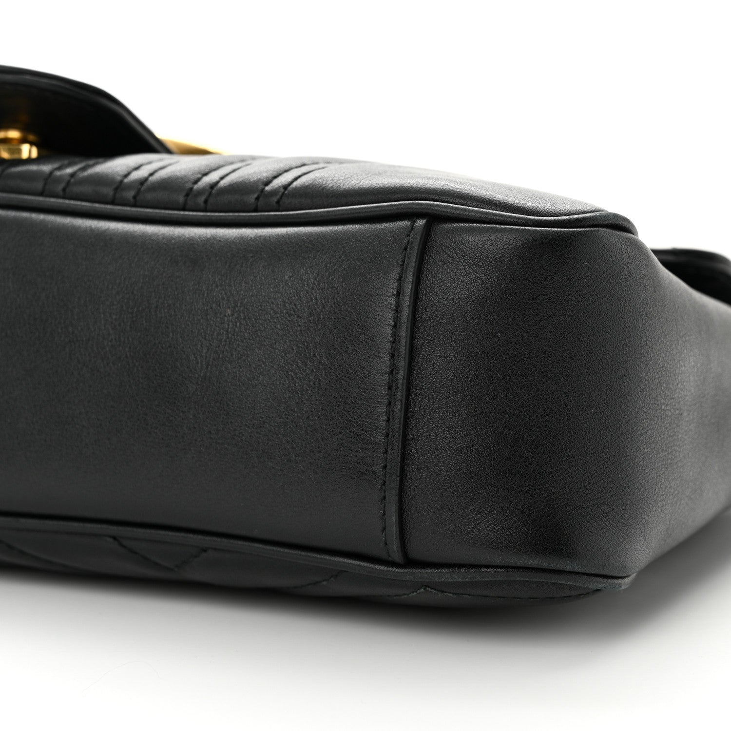 Gucci Calfskin Matelasse Medium GG Marmont Shoulder Bag Black 10 of 10