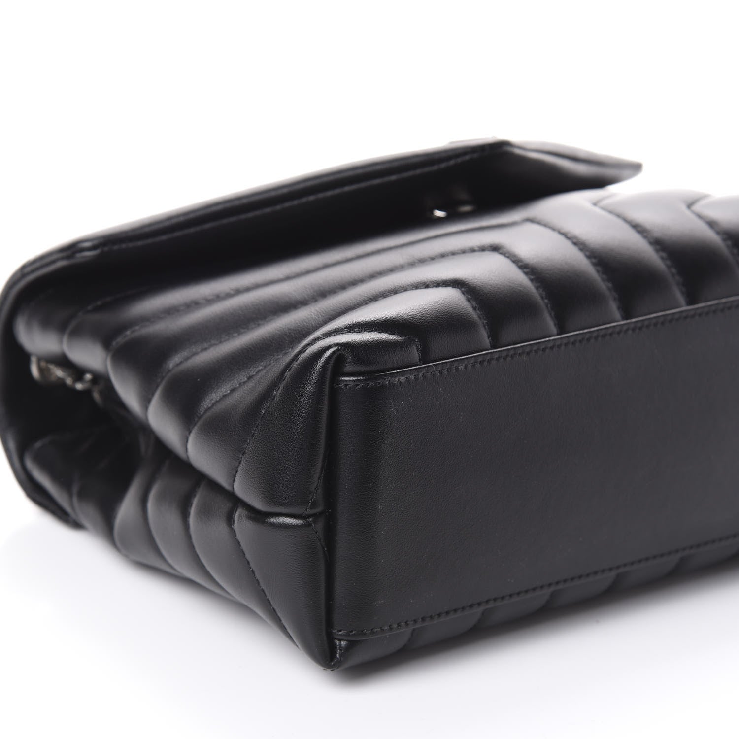 Saint Laurent Calfskin Y Quilted Monogram Small Loulou Chain Satchel Black 7 of 8