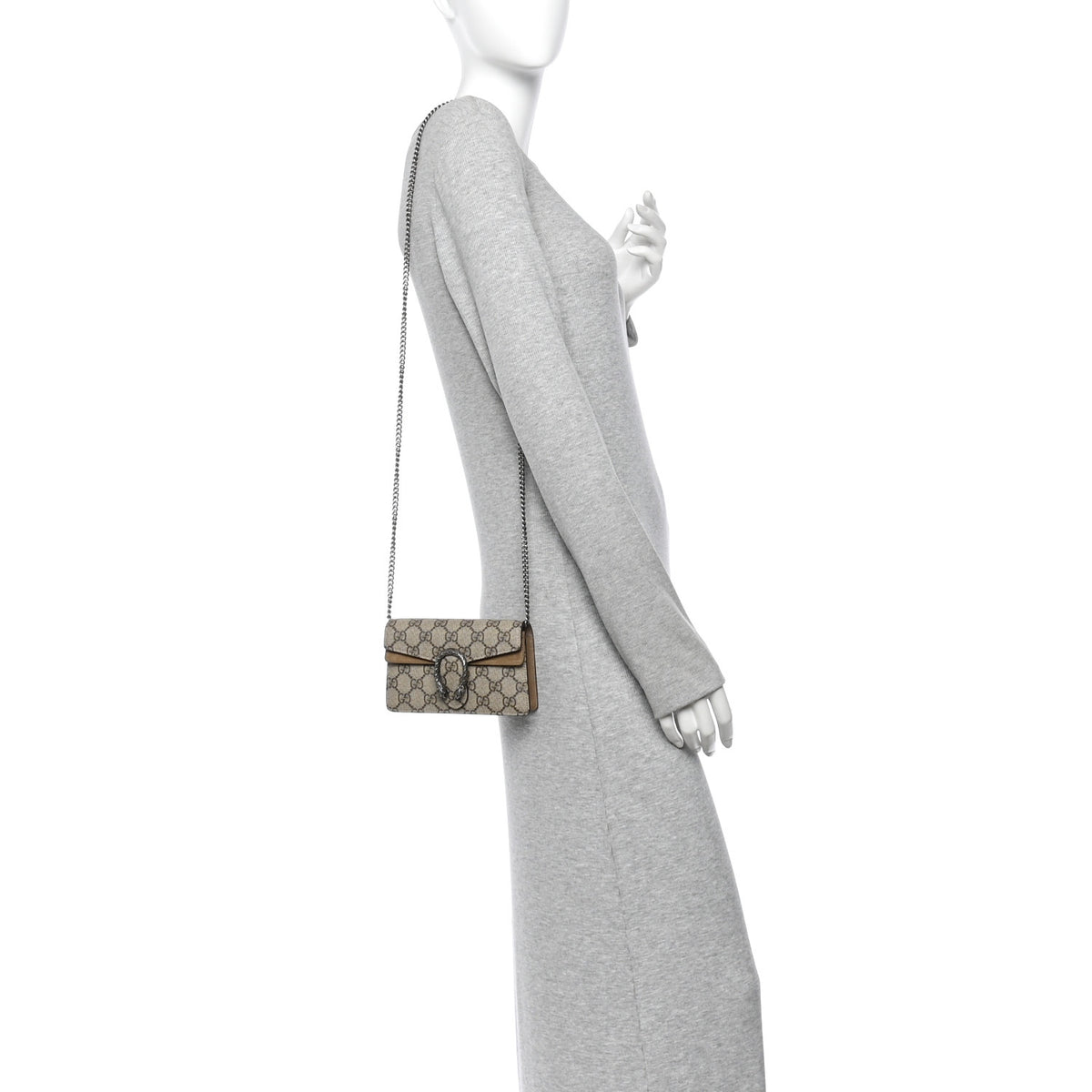 GG Supreme Monogram Super Mini Dionysus Shoulder Bag Taupe