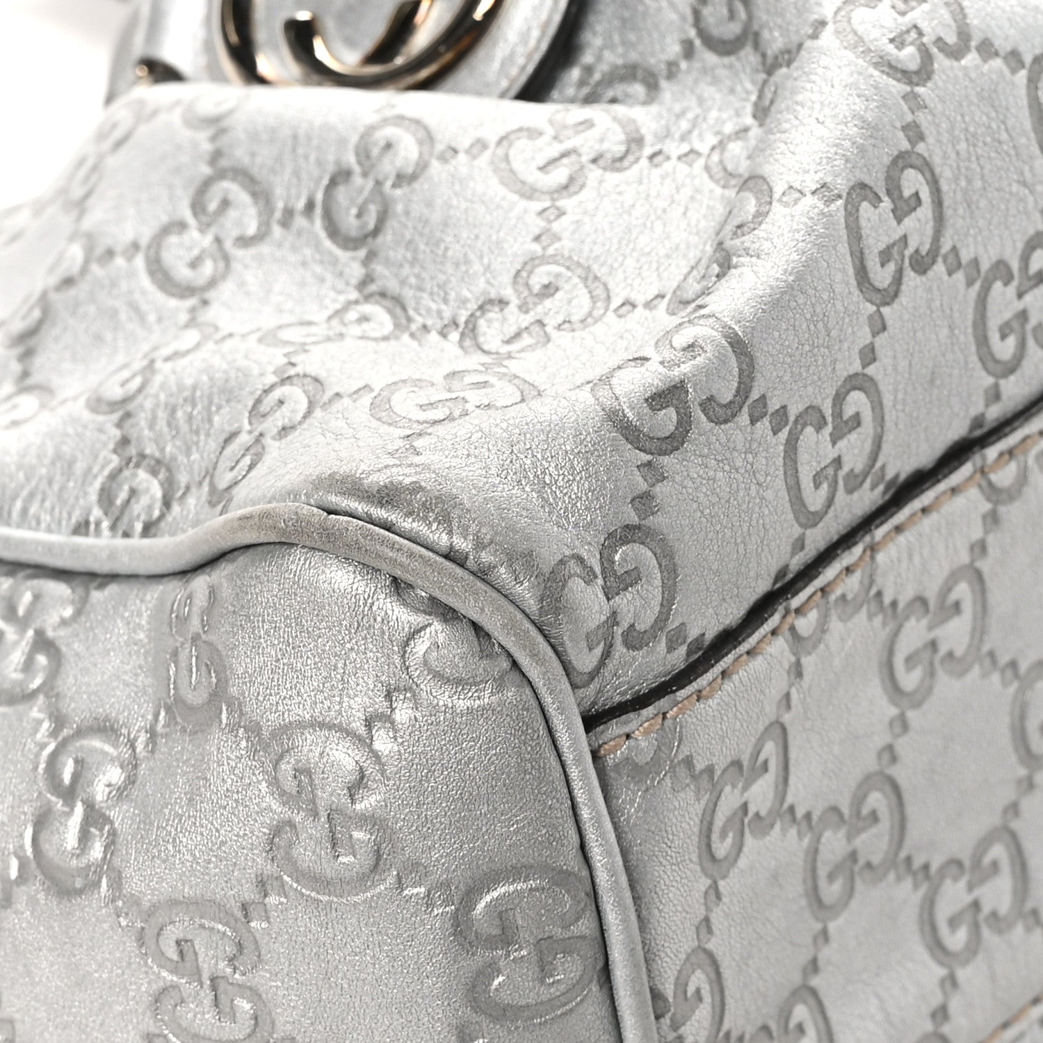 Gucci Guccissima Medium Sukey Tote Silver 9 of 14