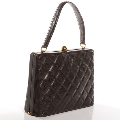 Chanel Caviar Quilted Frame Evening Bag Dark Brown 3 of 7