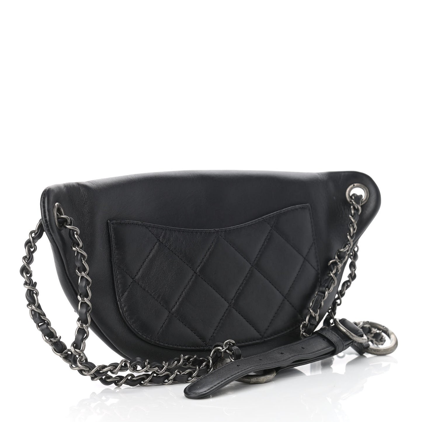 Calfskin Chain 20s Signe Waist Bag Black