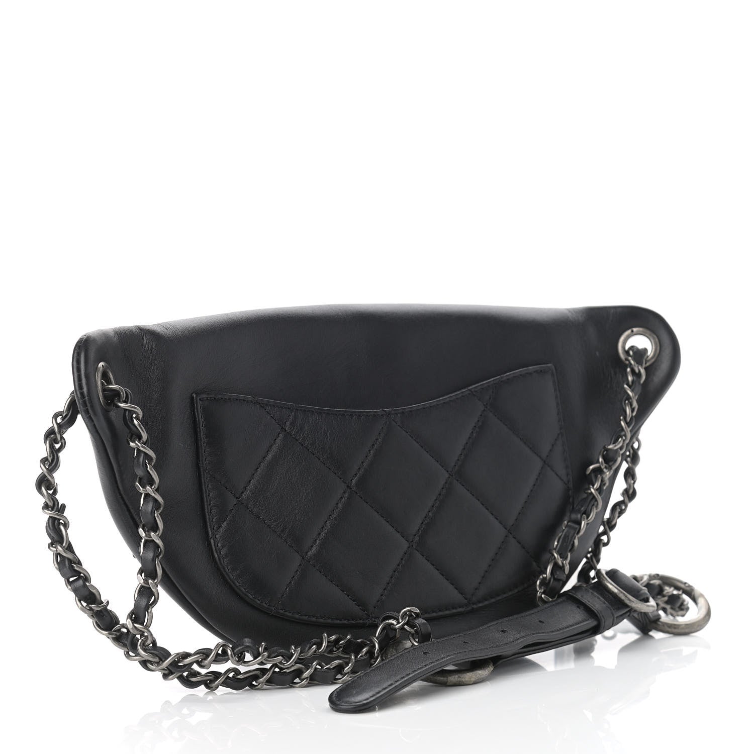 Chanel Calfskin Chain 20s Signe Waist Bag Black 3 of 10