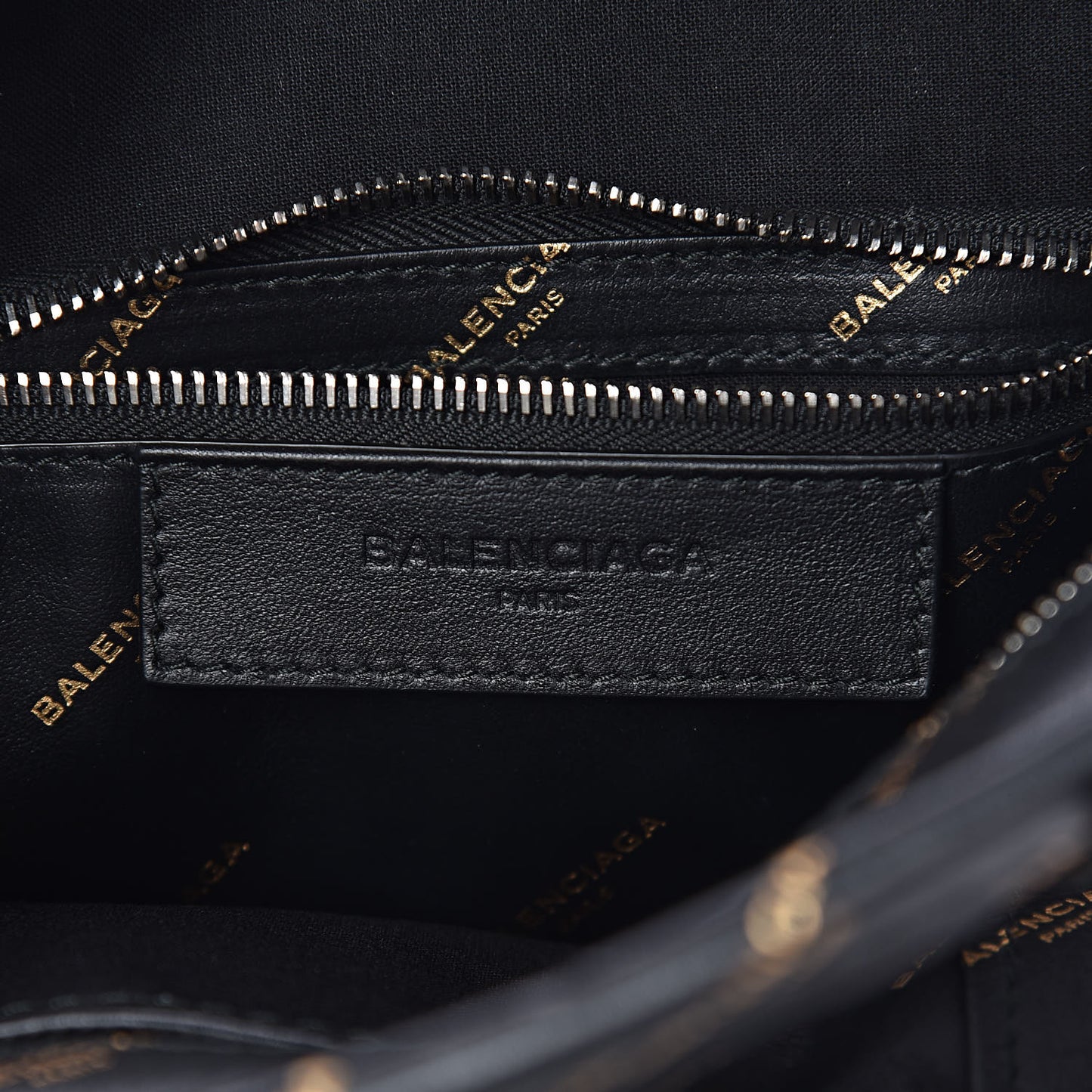 Calfskin Allover Logo XS Bazar Shopper Tote Black Gold