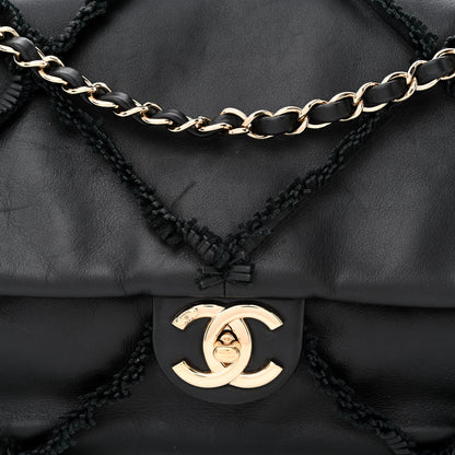 Chanel Lambskin Fringe Single Flap Black 8 of 14