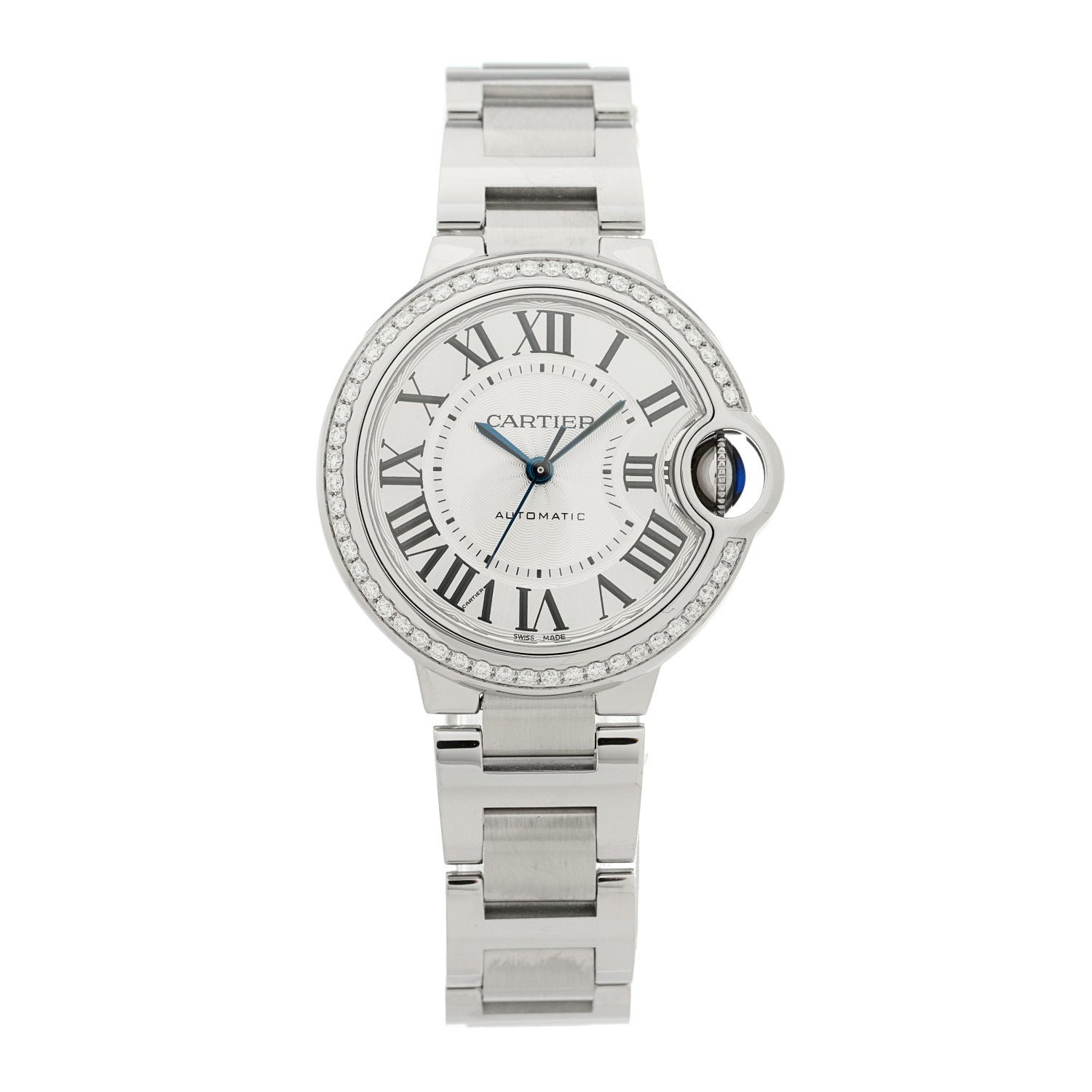 Cartier Stainless Steel Diamond Bezel 33mm Ballon Bleu De Cartier Automatic Watch 1 of 4