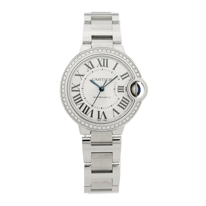 Cartier Stainless Steel Diamond Bezel 33mm Ballon Bleu De Cartier Automatic Watch 1 of 4