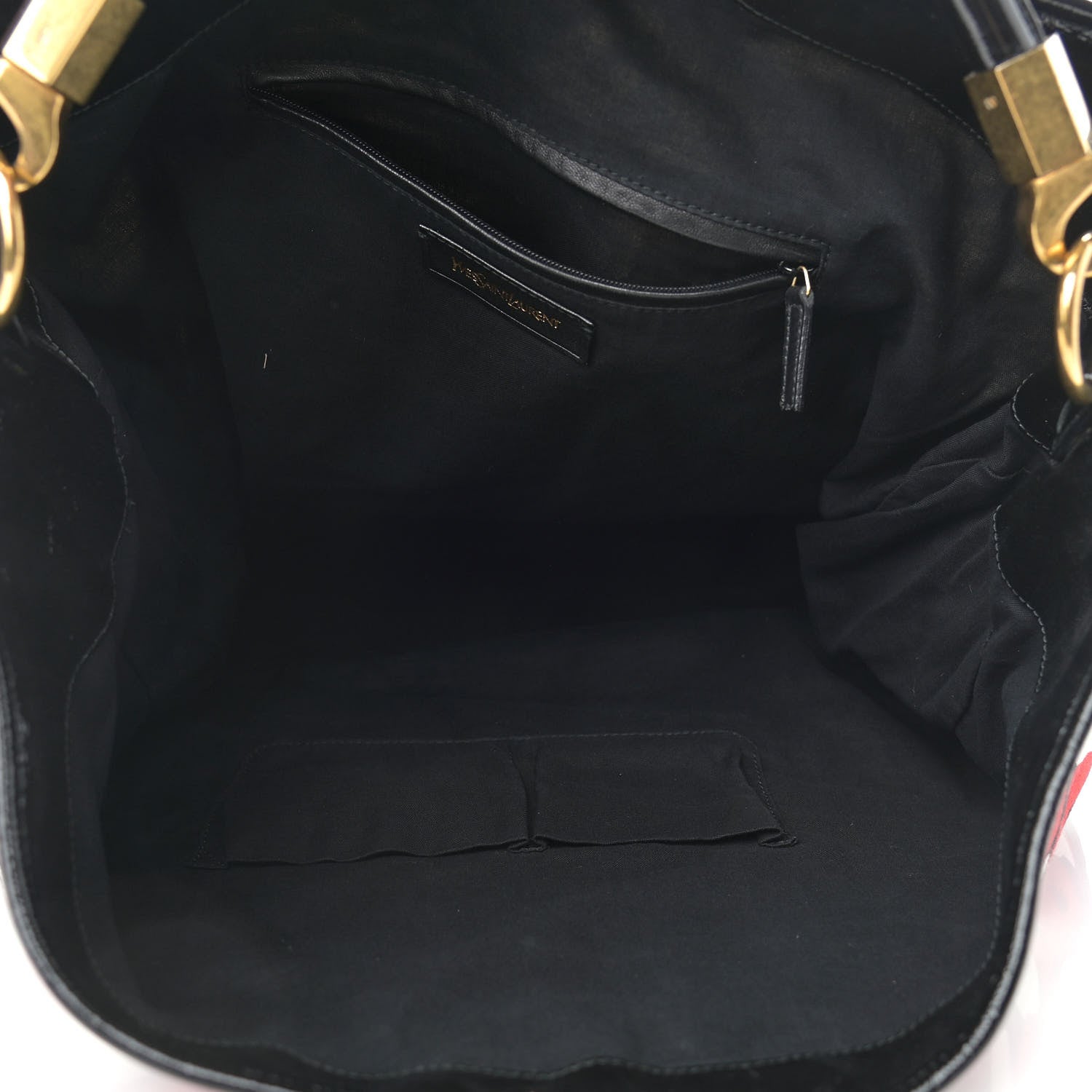 Saint Laurent Patent Leather Canvas Poppy Print Large Roady Hobo Black 5 of 9
